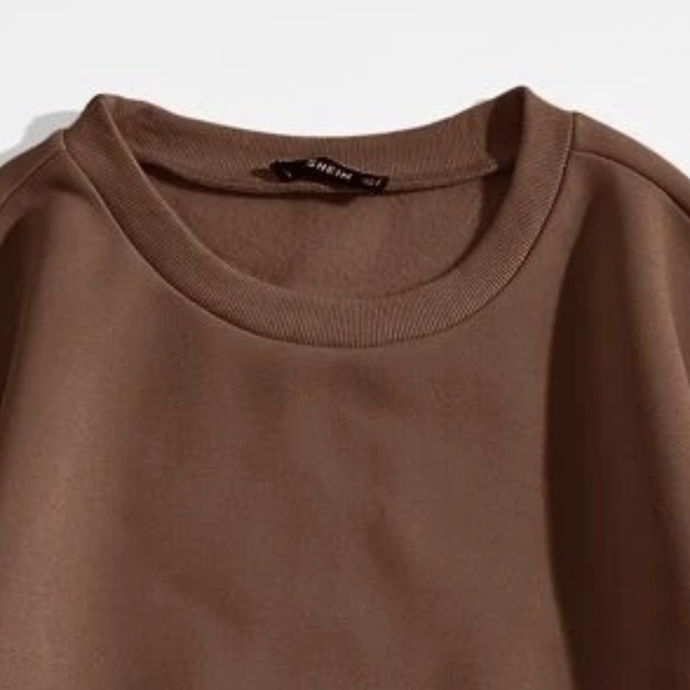 SHEIN Brown Unisex Drop Shoulder Oversized Sweatshirt - Picture 2 of 3